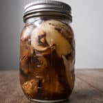 pickled, grilled, hedgehog mushrooms