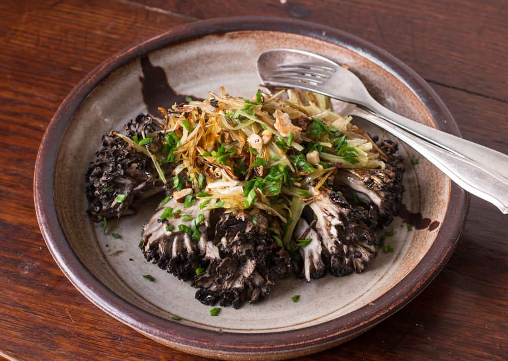 Maitake mushroom roast with frizzled leeks (13)