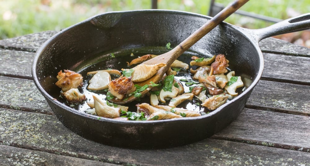 Wild mushrooms Bordelaise with duck fat, shallots and lemon