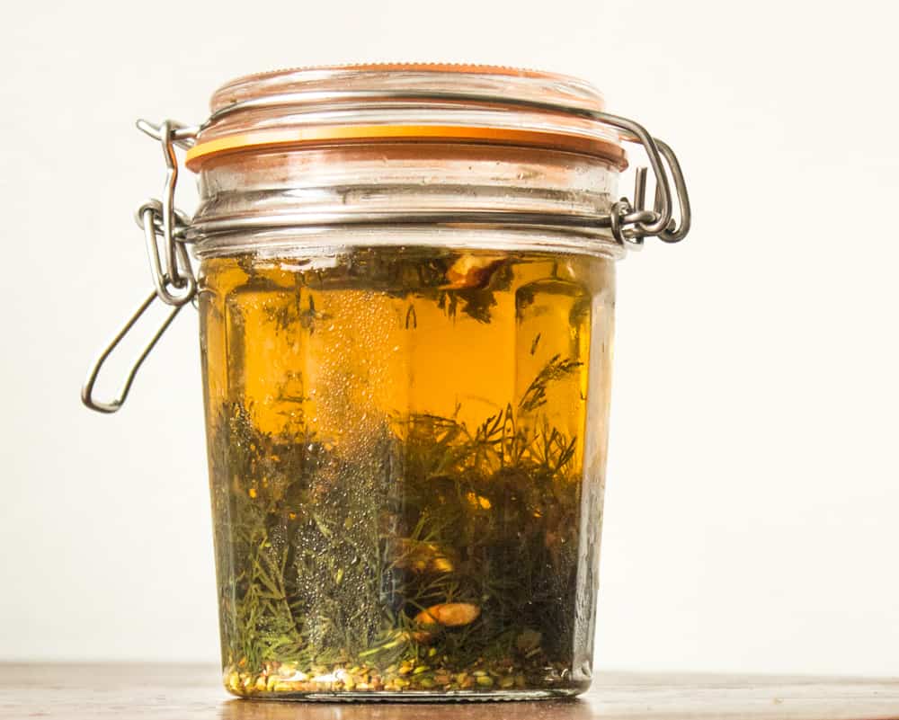 A recipe for homemade aquavit with wild caraway