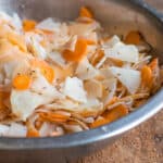 Sauerkraut with fermented root vegetables with wild caraway: parsnip, celery root, carrots, turnips, rutabaga