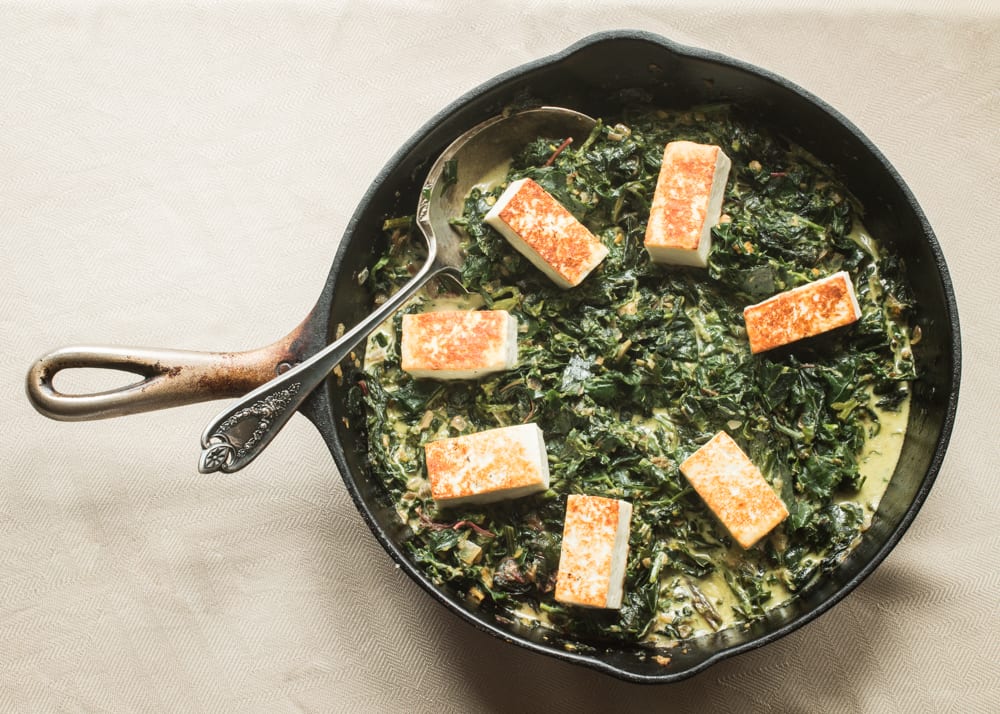 Saag paneer with foraged amaranth recipe