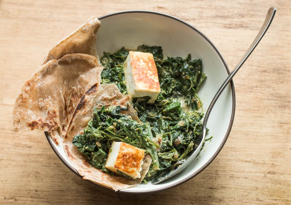 Saag paneer with foraged amaranth recipe