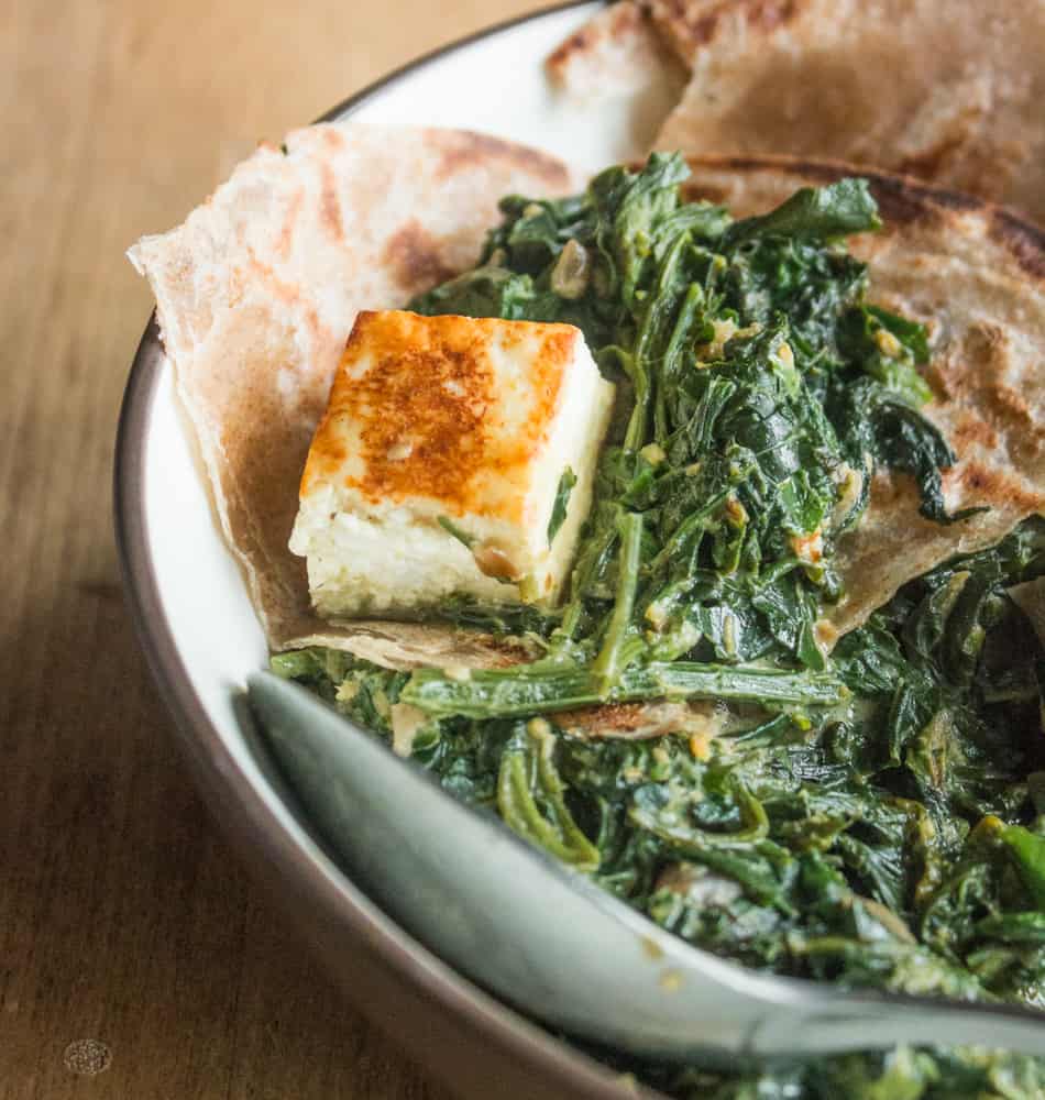 Saag paneer with foraged amaranth recipe