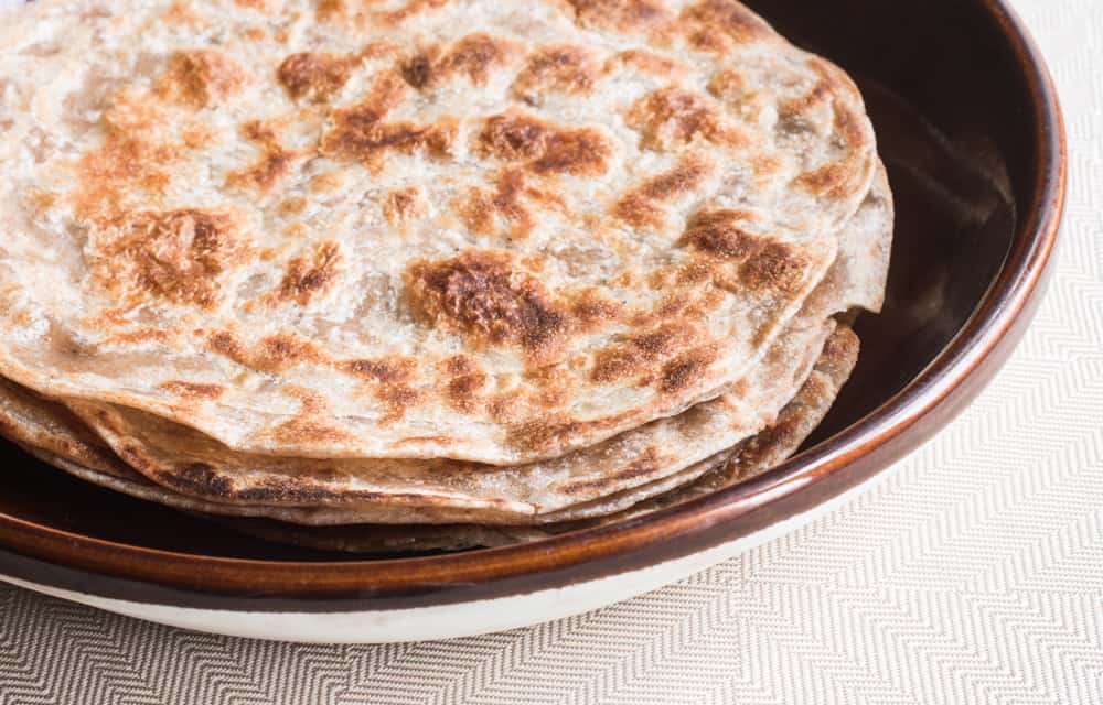 Flatbread for an amaranth saag paneer