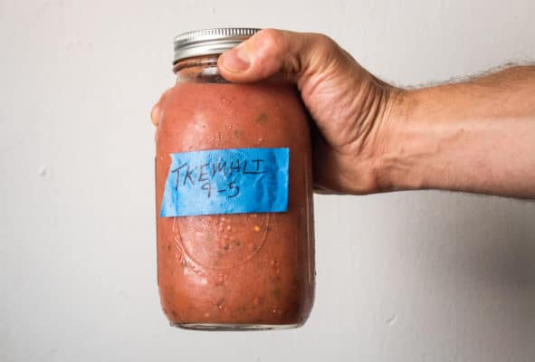Tkemali sauce made from wild plums
