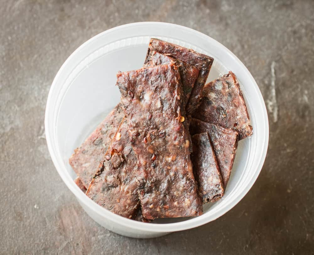 Ground venison or deer jerky with serviceberries recipe