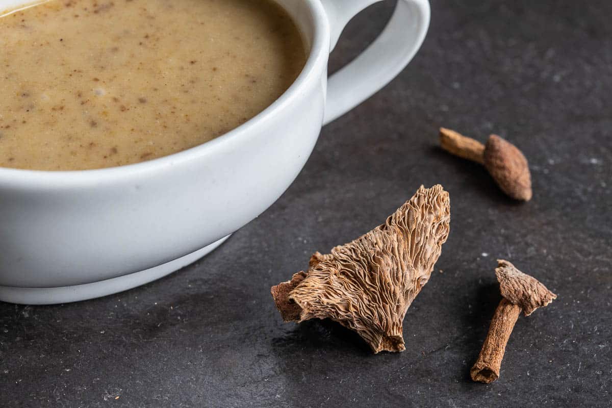 Candy cap mushroom creme anglaise 