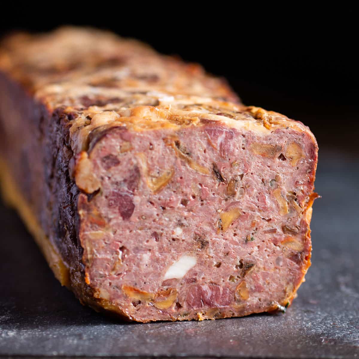 Layered chicken and pork terrine