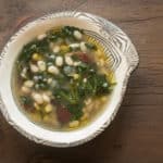 Tepary bean soup with smoked dried goose and galinsoga recipe