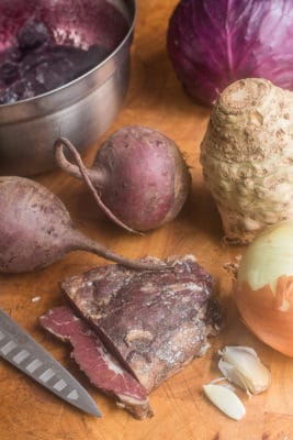 Wild game borcht with venison, canadian goose, wild grape juice, wild caraway, and dill recipe, Wild game borcht with venison, canadian goose, wild grape juice, wild caraway, and dill recipe,