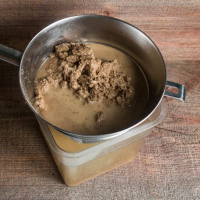 Cold leaching white acorns to make flour