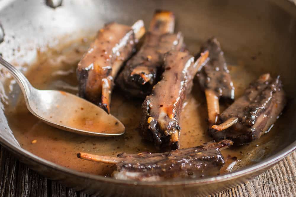 Venison Ribs with wild plum glaze