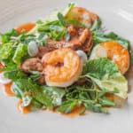 Seafood salad with arugula and marinated milkcap or lactifluus mushrooms (11)