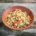 grilled mushroom salsa in a bowl