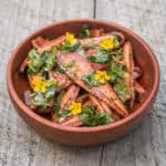 Beefsteak mushroom salad with olive oil and wood sorrel recipe