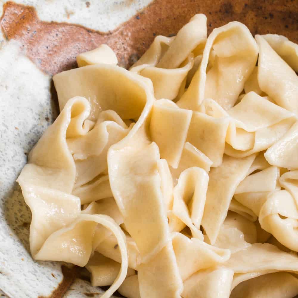 Homemade egg noodles for stroganoff