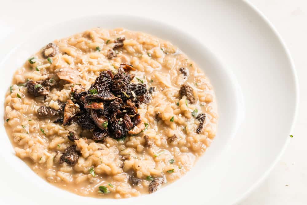 Dried wild mushroom risotto