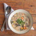 Turkey wild rice cream soup with black trumpet mushrooms recipe