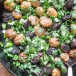 Fried blood sausage and potato hash