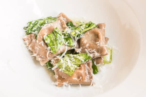 Dried mushroom ravioli