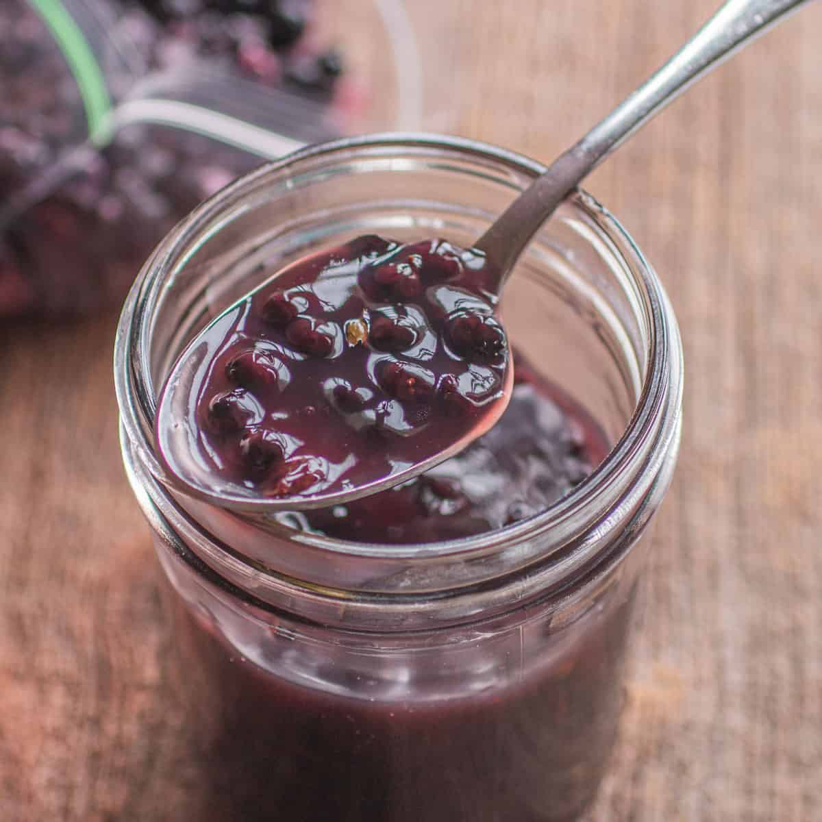 Wild blueberry sauce with sweetfern nutlets recipe