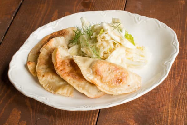 Fermented chanterelle pierogi