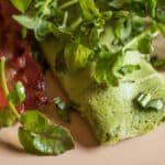 Watercress omelet recipe with a watercress salad (green eggs and ham)
