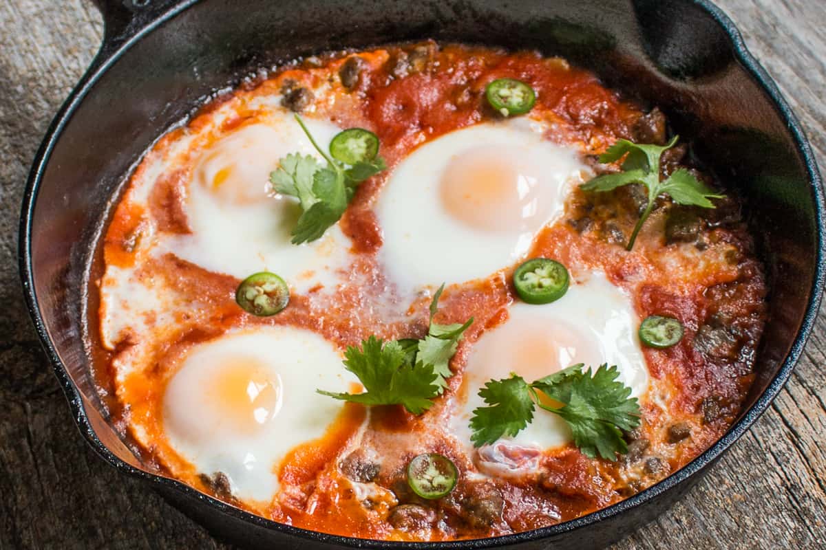 Shakshuka with venison qawarma or confit recipe