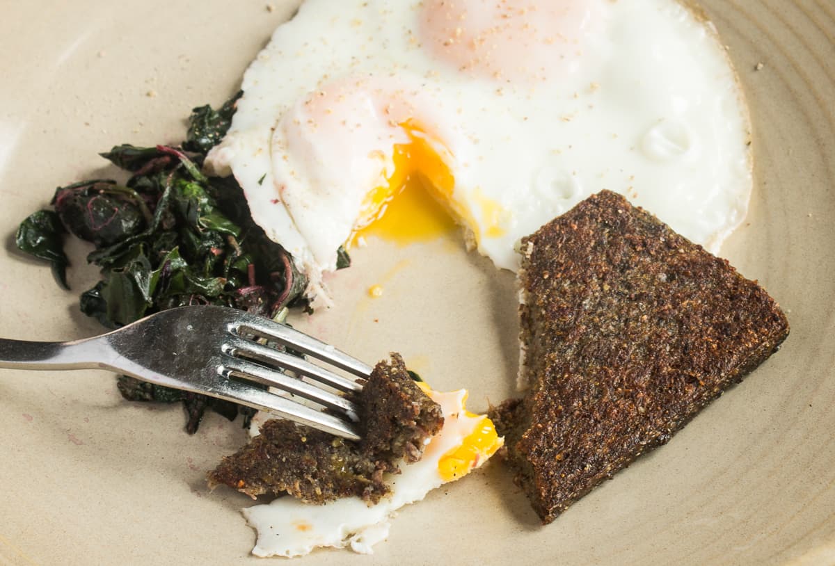 Traditional scrapple made with liver, buckwheat, cornmeal and spices recipe