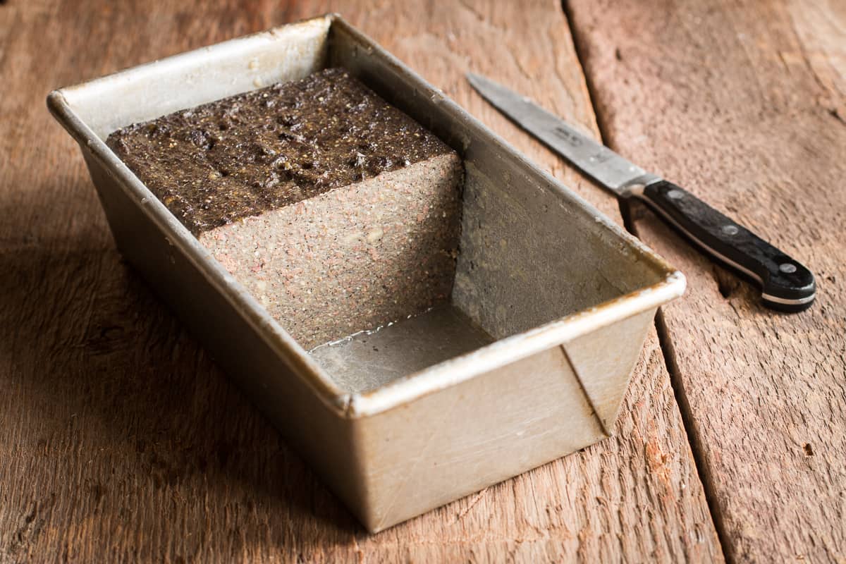 Traditional scrapple made with liver, buckwheat, cornmeal and spices recipe