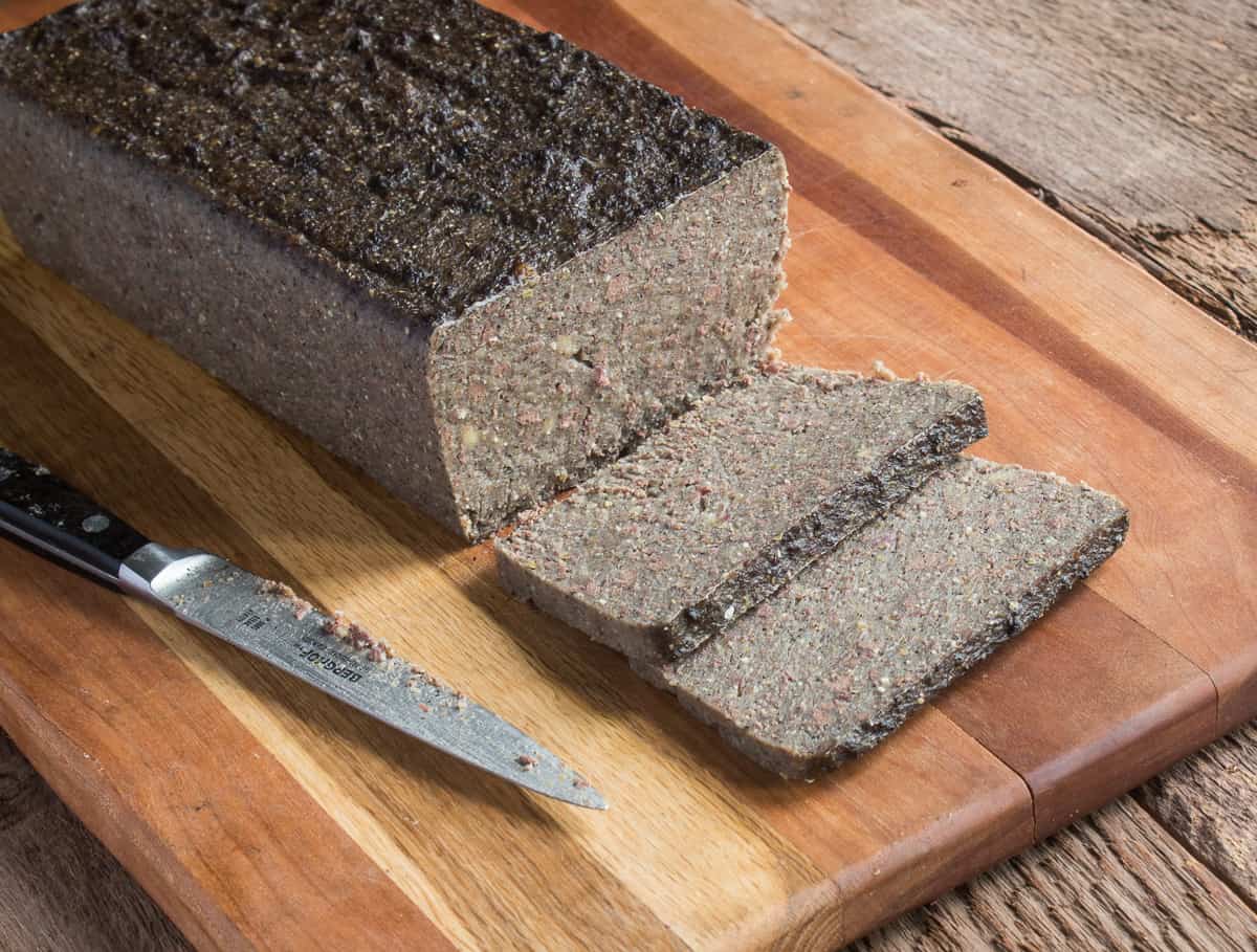 Scrapple made with liver, buckwheat, cornmeal and spices recipe