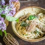 Morel pasta with ramps recipe