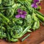 Fiddlehead salad recipe with olive oil lemon and herbs