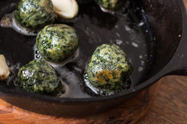 Gnudi dumplings made with foraged herbs recipe