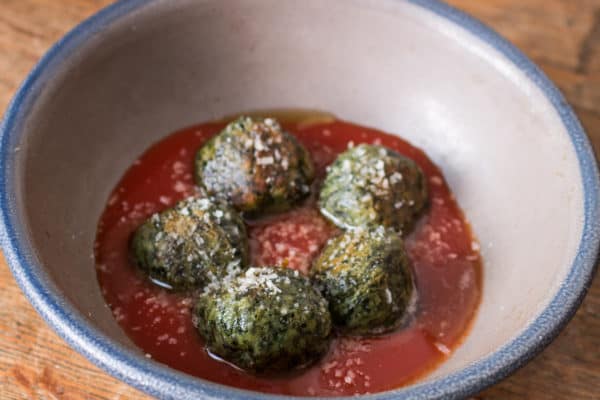 Gnudi dumplings made with foraged greens recipe 