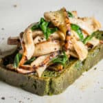 Nettle Bread with Sauteed Dryad Saddle Mushrooms