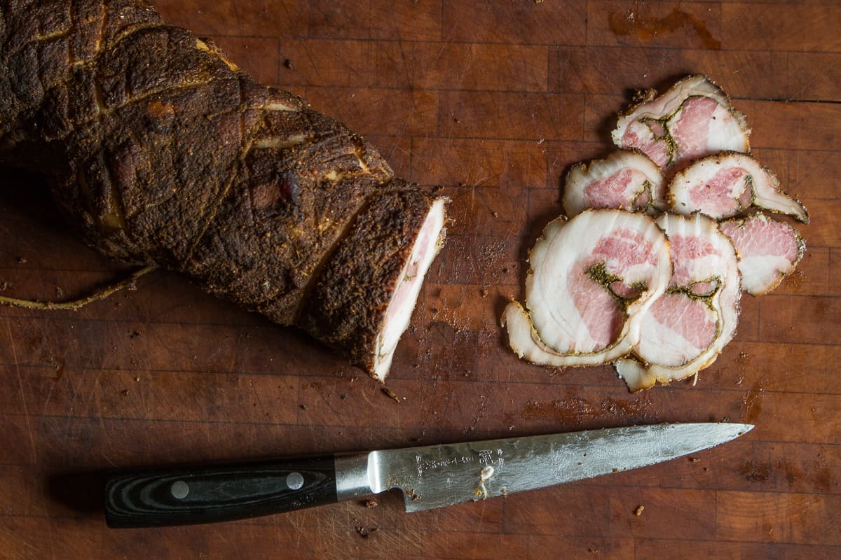 Salo with dried ramp leaf rub recipe