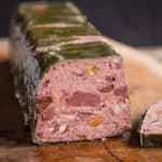 Venison liver terrine with pigeon, ramp leaves and wild ginger recipe