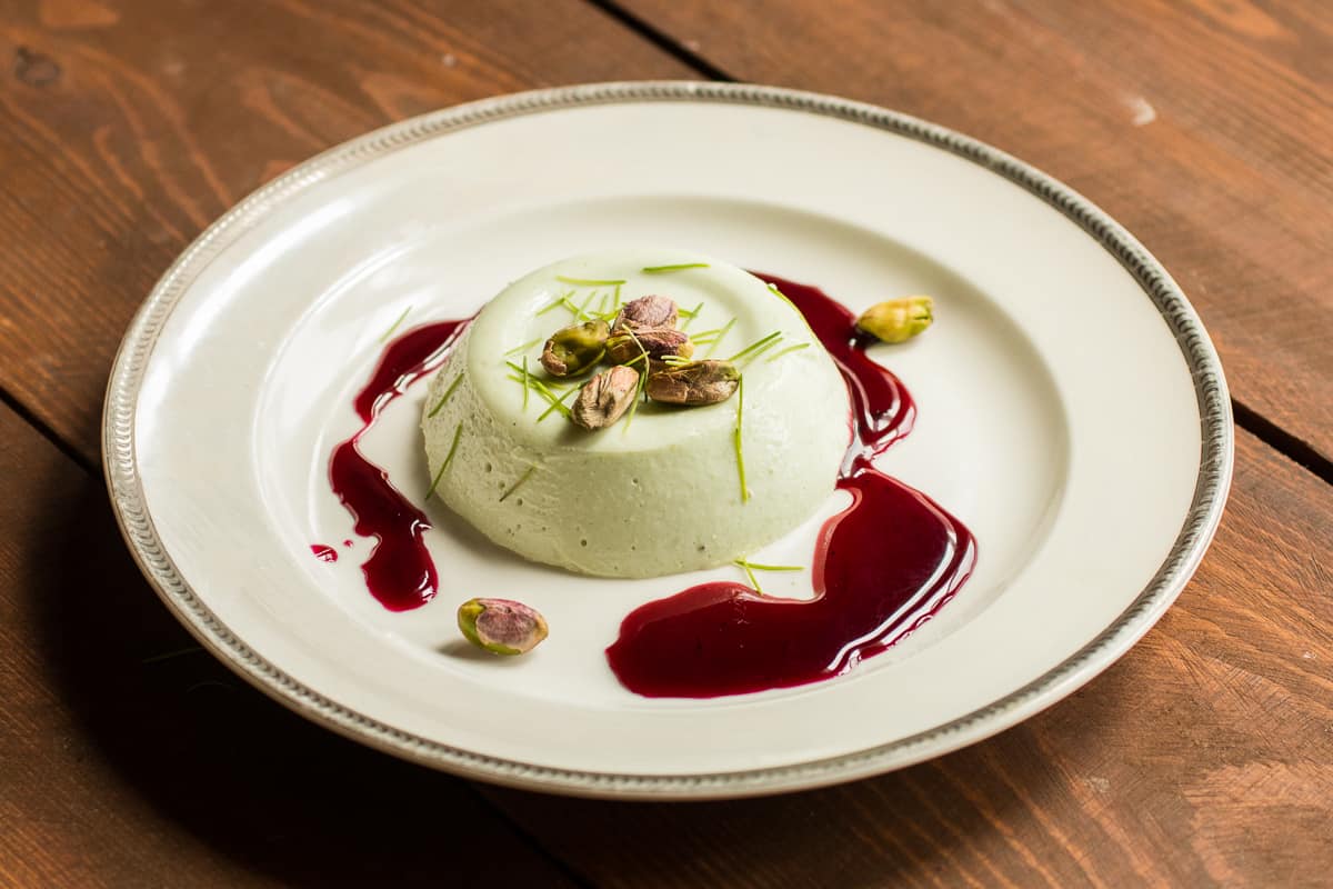 Spruce tip panna cotta recipe