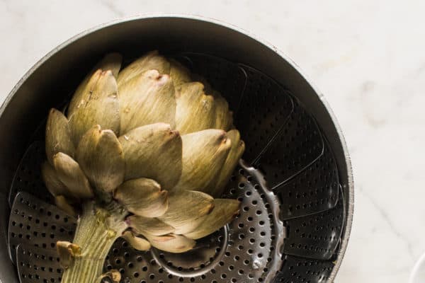 Steamed artichokes with ramp leaf butter recipe 