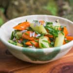 Sauteed burdock flower stalks and carrots with herbs recipe