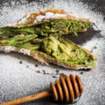 Fried Angelica blossoms or zavirne with honey and powdered sugar