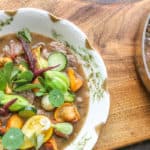 Groundhog or woodchuck stew with garden vegetables recipe