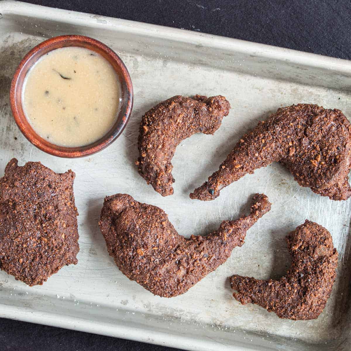 Acorn crusted squirrel with wild mushroom-giblet gravy recipe