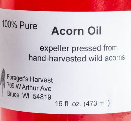 Wild harvested water oak acorn oil from Foragers Harvest 