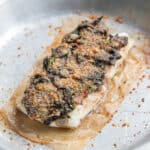 Baked fish with black trumpet mushroom crust recipe