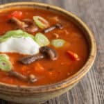 mushroom goulash in a bowl