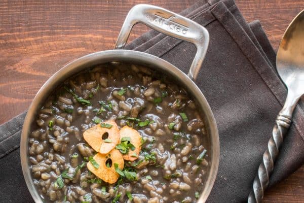 Black shaggy mane mushroom ink risotto recipe (5)