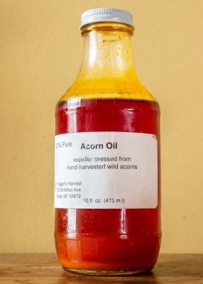 Wild harvested water oak acorn oil from Foragers Harvest